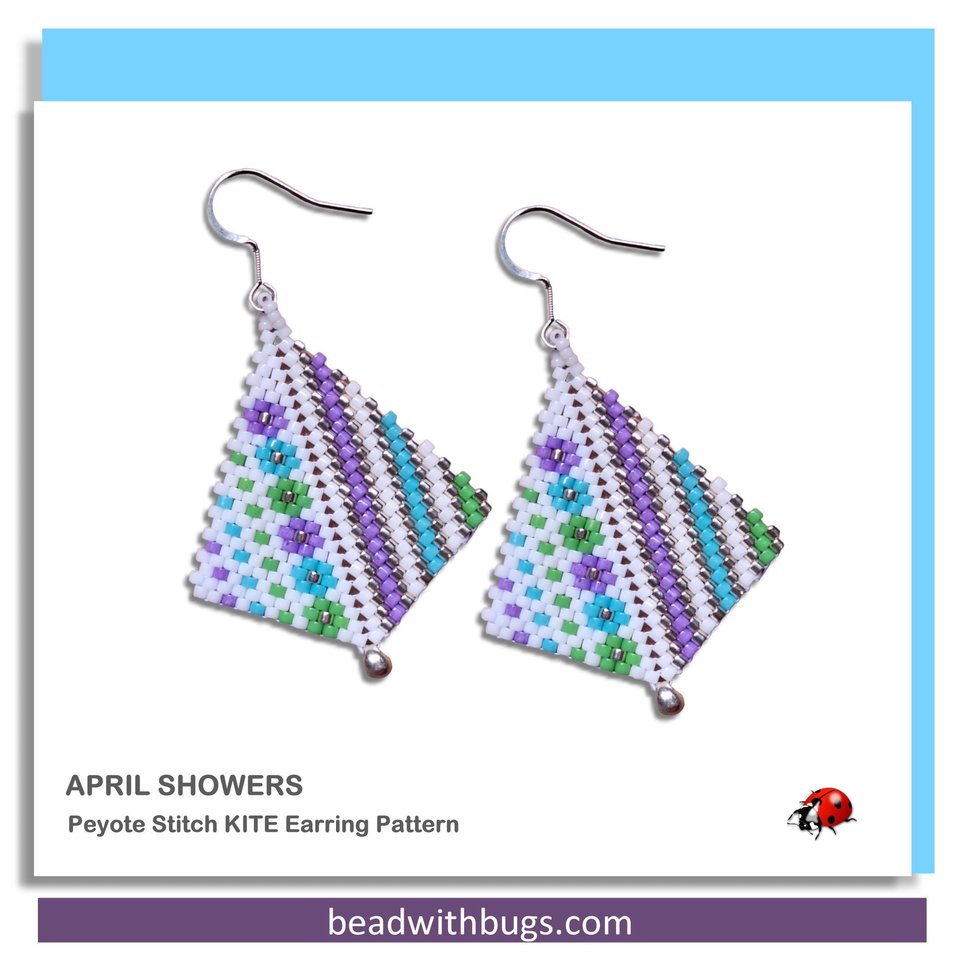 APRIL SHOWERS: Peyote Stitch Beading Pattern by Bead with Bugs