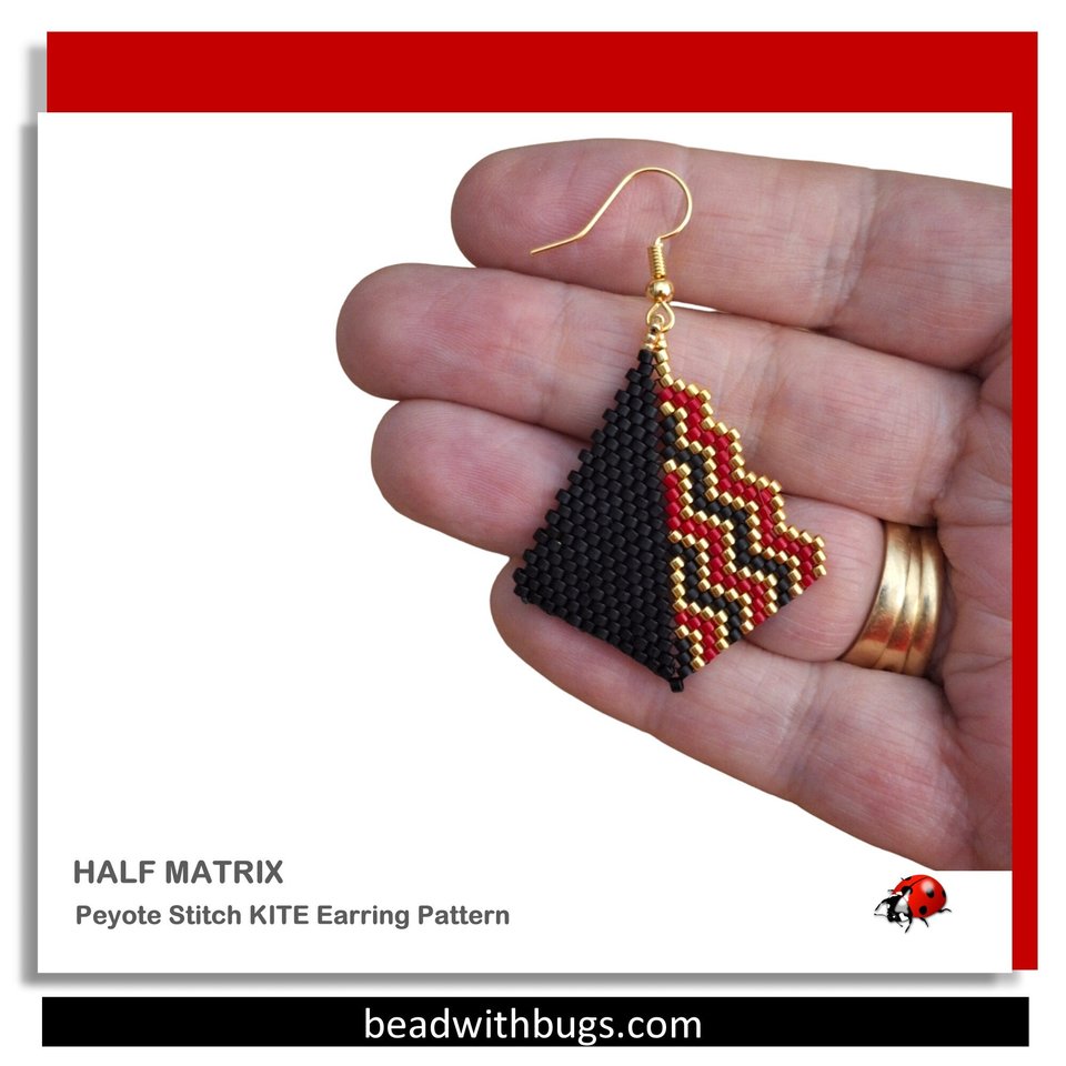 HALF MATRIX: Peyote Stitch Beading Pattern by Bead with Bugs