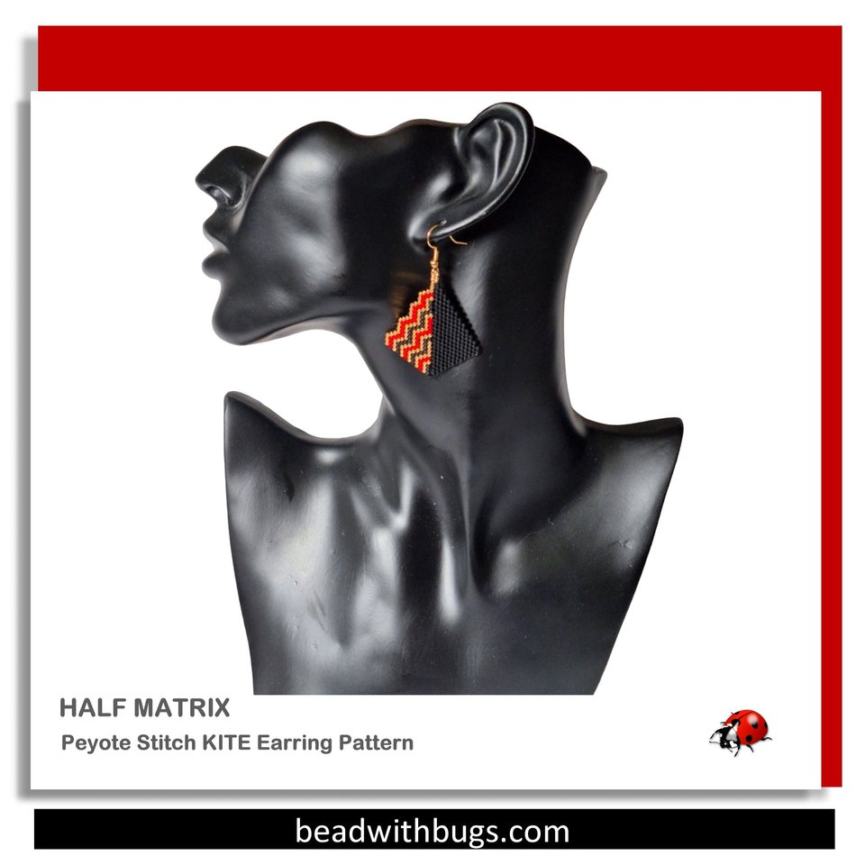 HALF MATRIX: Peyote Stitch Beading Pattern by Bead with Bugs