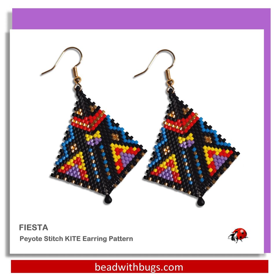 FIESTA: Peyote Stitch Beading Pattern by Bead with Bugs