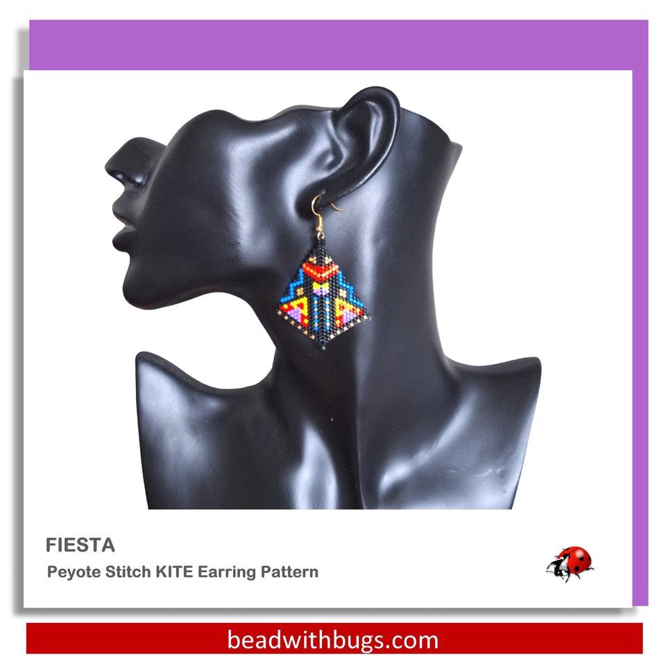 FIESTA: Peyote Stitch Beading Pattern by Bead with Bugs