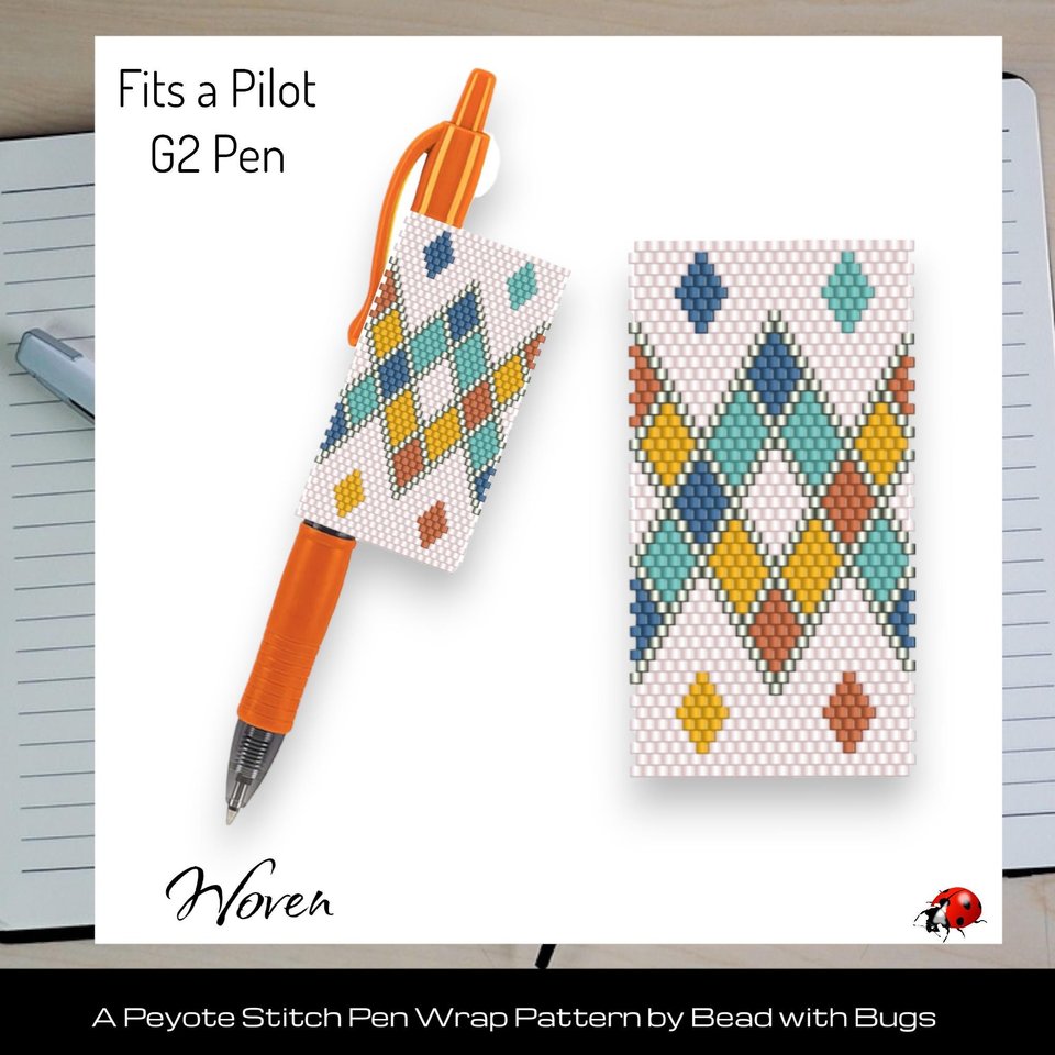 WOVEN: Peyote Stitch Beaded Pen Wrap by Bead with Bugs