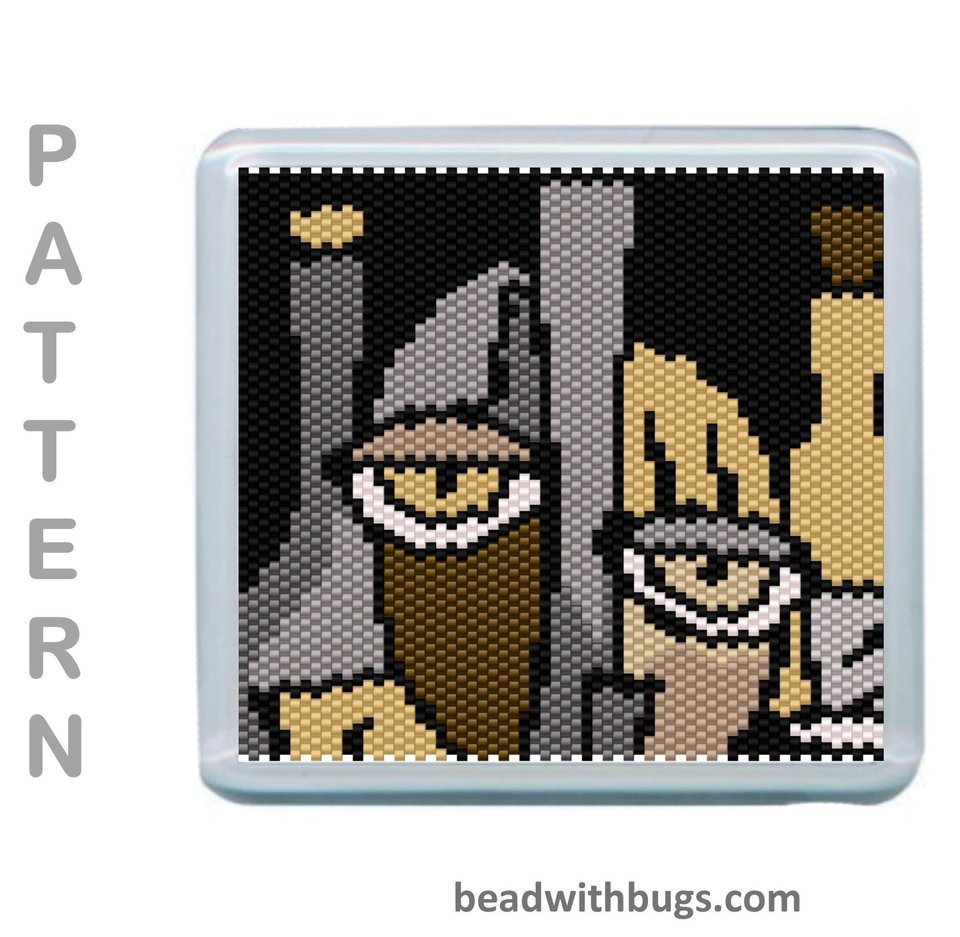 NEUTRAL ABSTRACTS: Peyote Stitch Beaded Coaster Pattern by Bead with Bugs