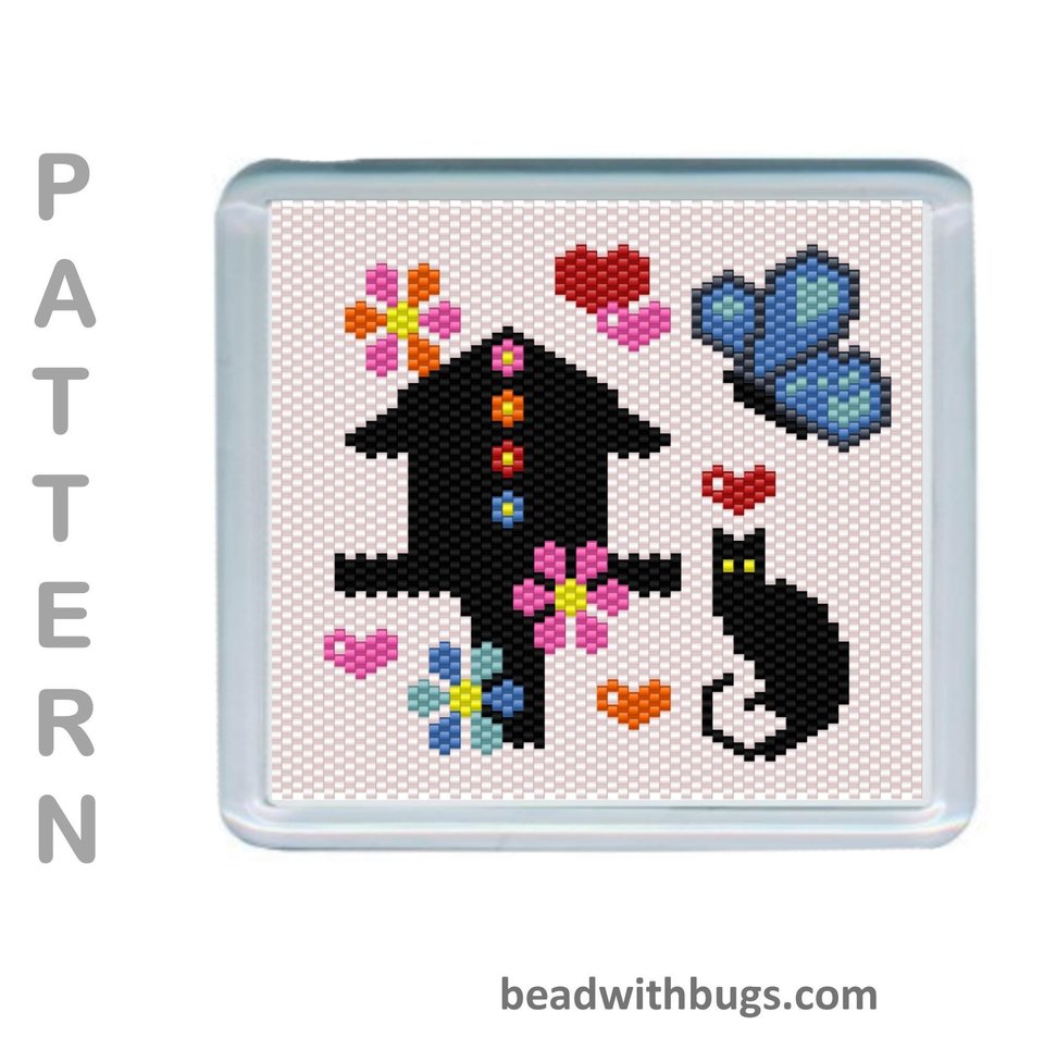 THE VALENTINE SET: Peyote Stitch Beaded Coaster Pattern by Bead with Bugs