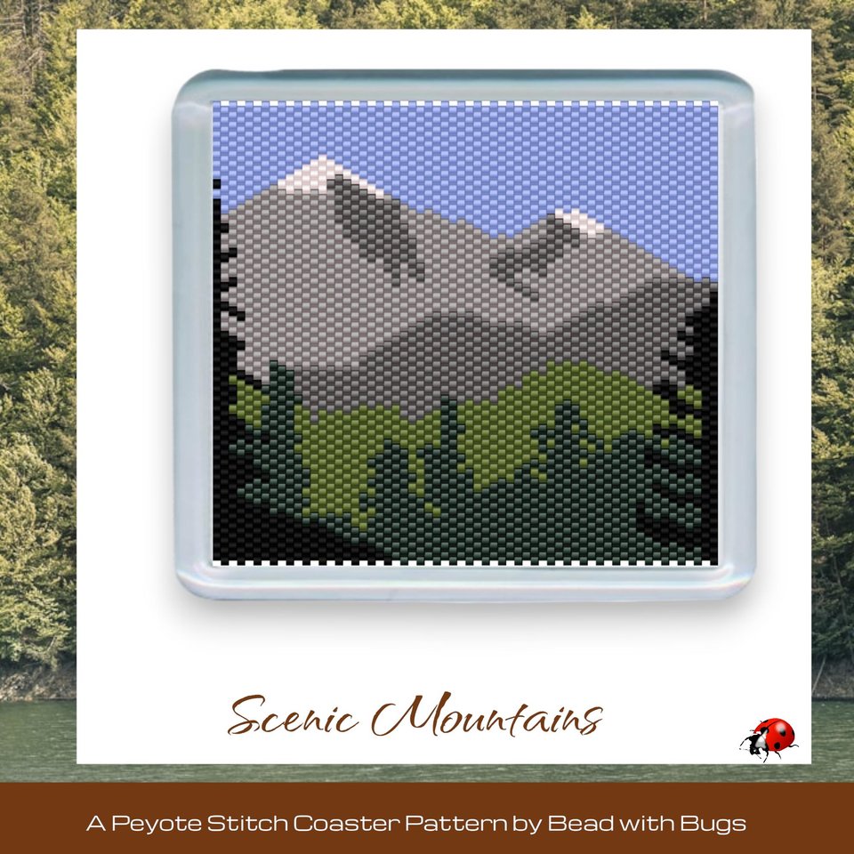THE NATURE SERIES: Peyote Stitch Beaded Coaster Pattern by Bead with Bugs