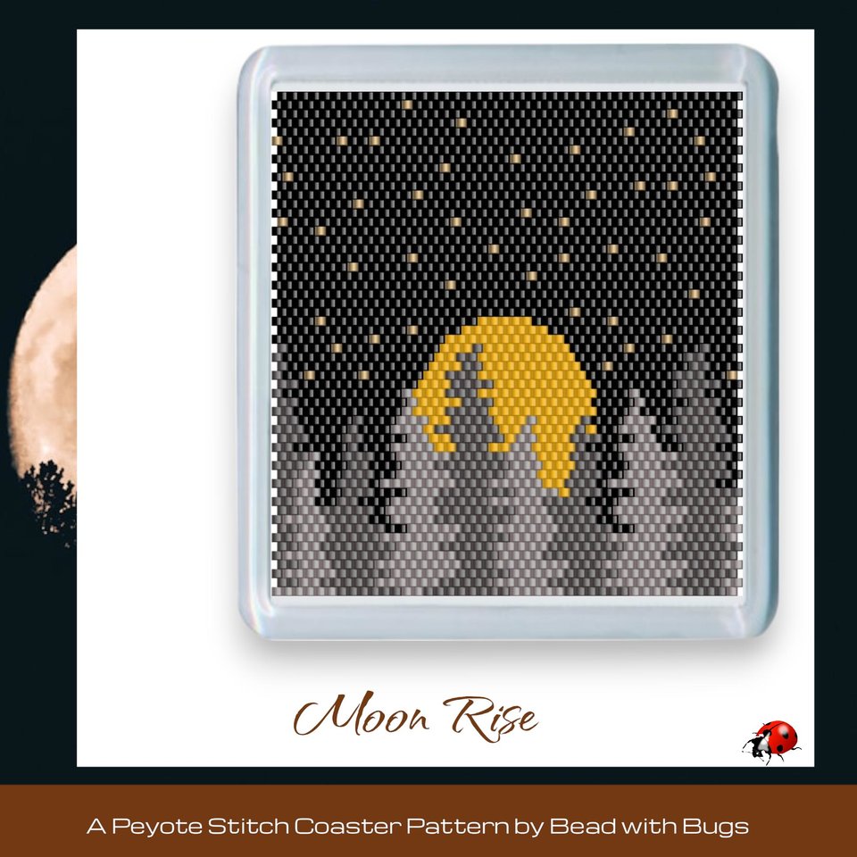 THE NATURE SERIES: Peyote Stitch Beaded Coaster Pattern by Bead with Bugs