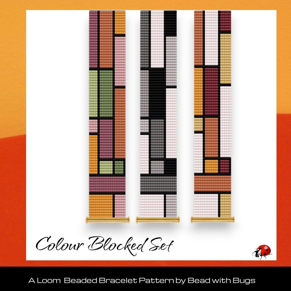 COLOUR BLOCKED:  A Loom Beaded Bracelet Pattern by Bead with Bugs
