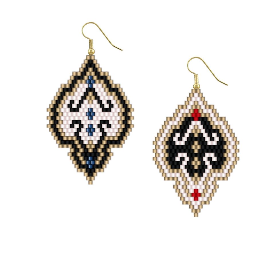 A LACY STATEMENT:  Brick Stitch Beaded Earrings Pattern by Bead with Bugs