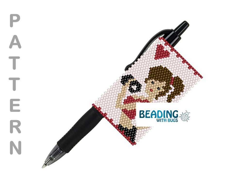 YOGA, SPIN, WEIGHTS:  Peyote Stitch Beaded Pen Wrap by Bead with Bugs