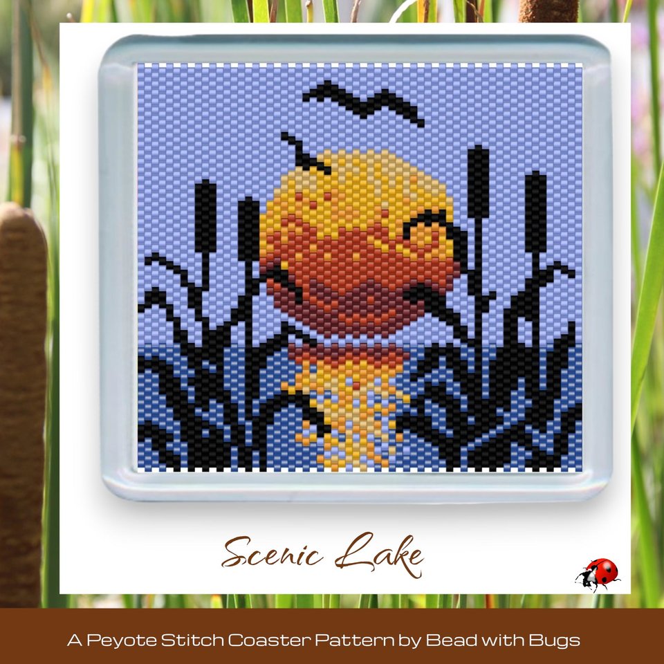 THE NATURE SERIES: Peyote Stitch Beaded Coaster Pattern by Bead with Bugs