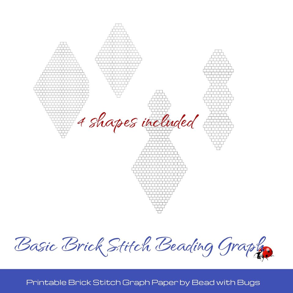 PRINTABLE GRAPH PAPER:   Basic Brick Stitch Earring Graph Paper For Creative Design