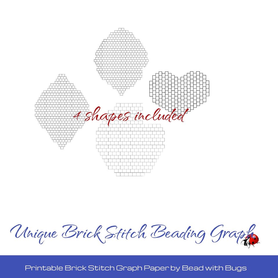 PRINTABLE GRAPH PAPER:   Unique Brick Stitch Earring Graph Paper For Creative Design