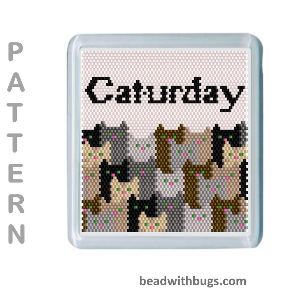 CATURDAY: Peyote Stitch Beaded Coaster Pattern by Bead with Bugs