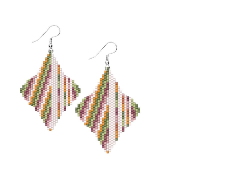MID CENTURY MODERN:  Brick Stitch Beaded Earrings Pattern by Bead with Bugs