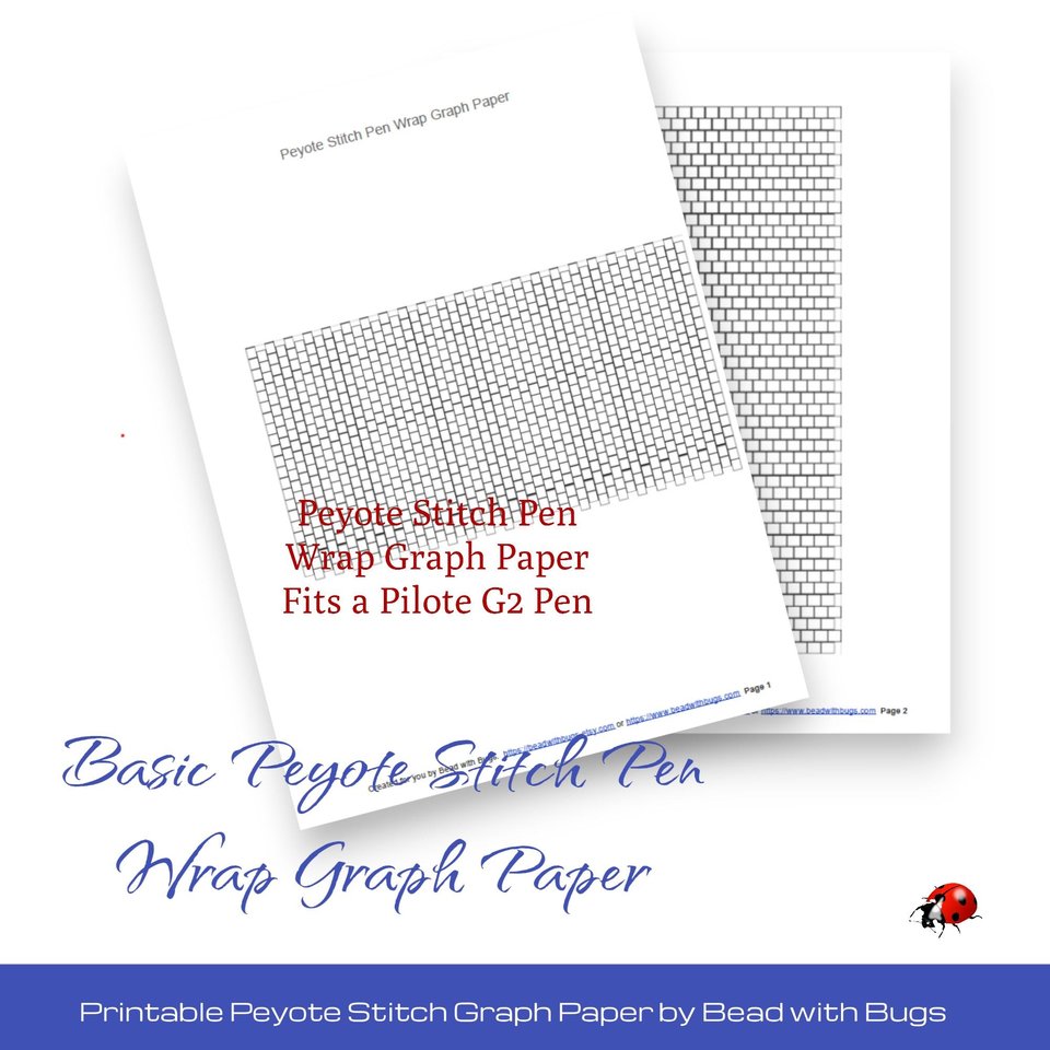 PRINTABLE GRAPH PAPER:  Peyote Stitch Pen Wrap Graph Paper For Creative Design