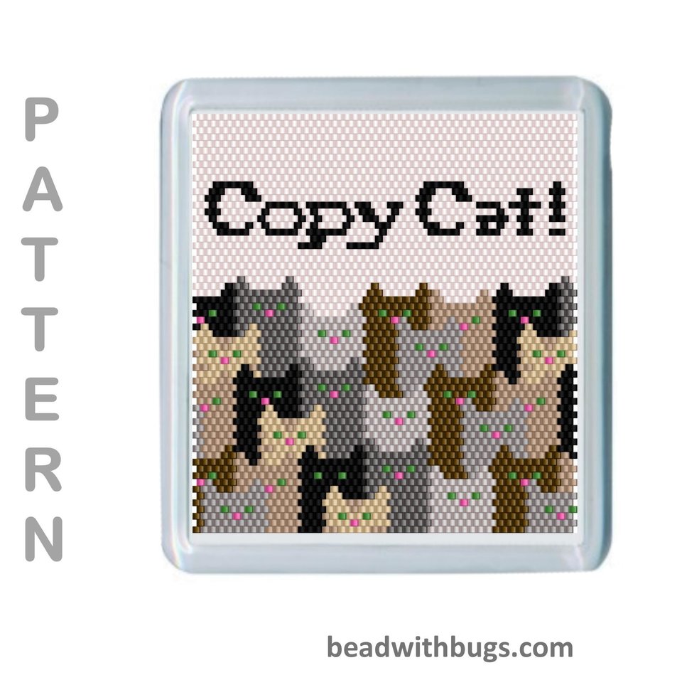 COPY CAT: Peyote Stitch Beaded Coaster Pattern by Bead with Bugs