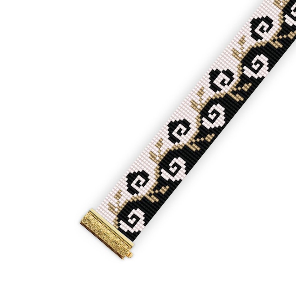 CLIMBING ROSES:  A Loom Beaded Bracelet Pattern by Bead with Bugs