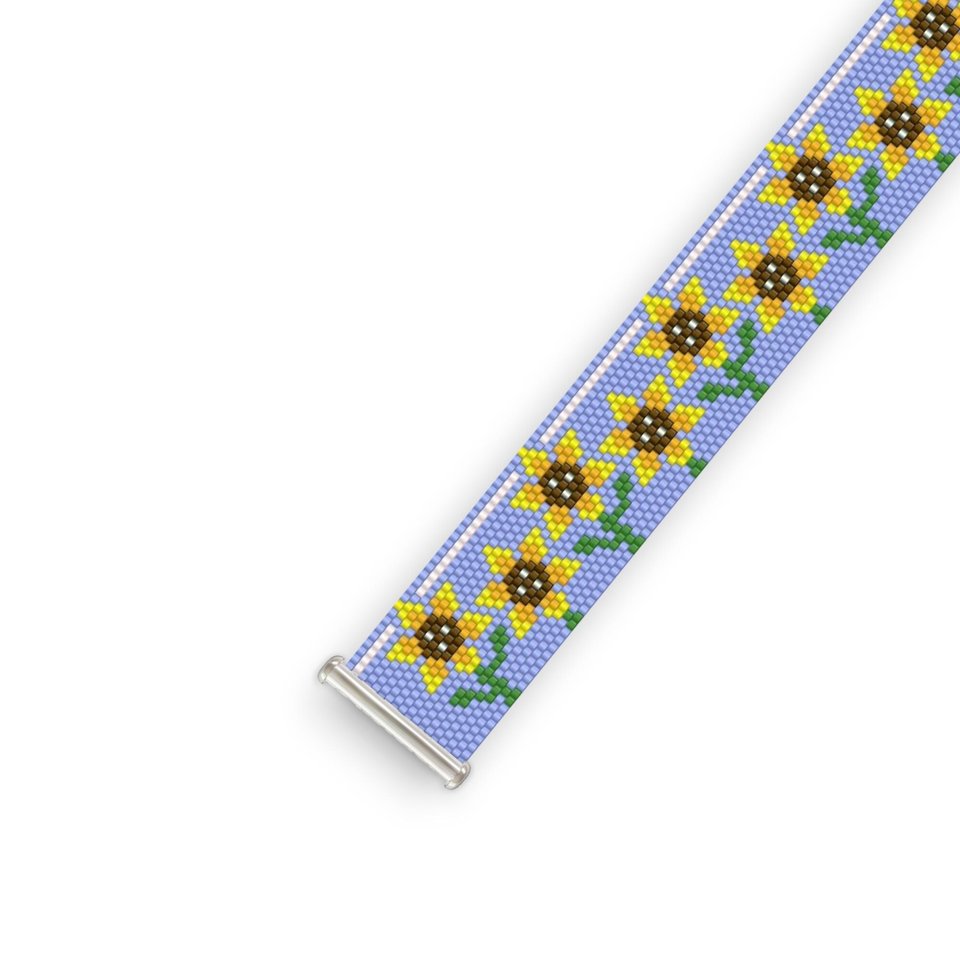 Beaded Bracelet Pattern, Peyote Stitch, Miyuki Delica (PDF), SUNFLOWERS