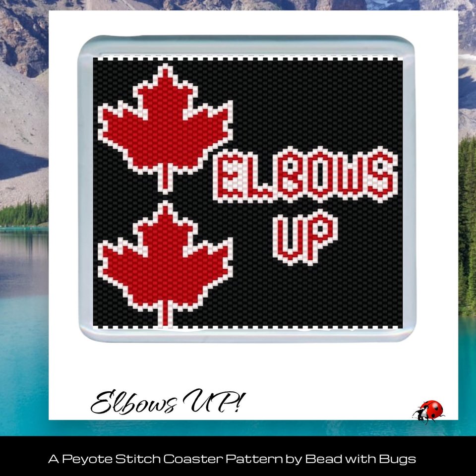 CANADA STRONG: Peyote Stitch Beaded Coaster Pattern Set by Bead with Bugs