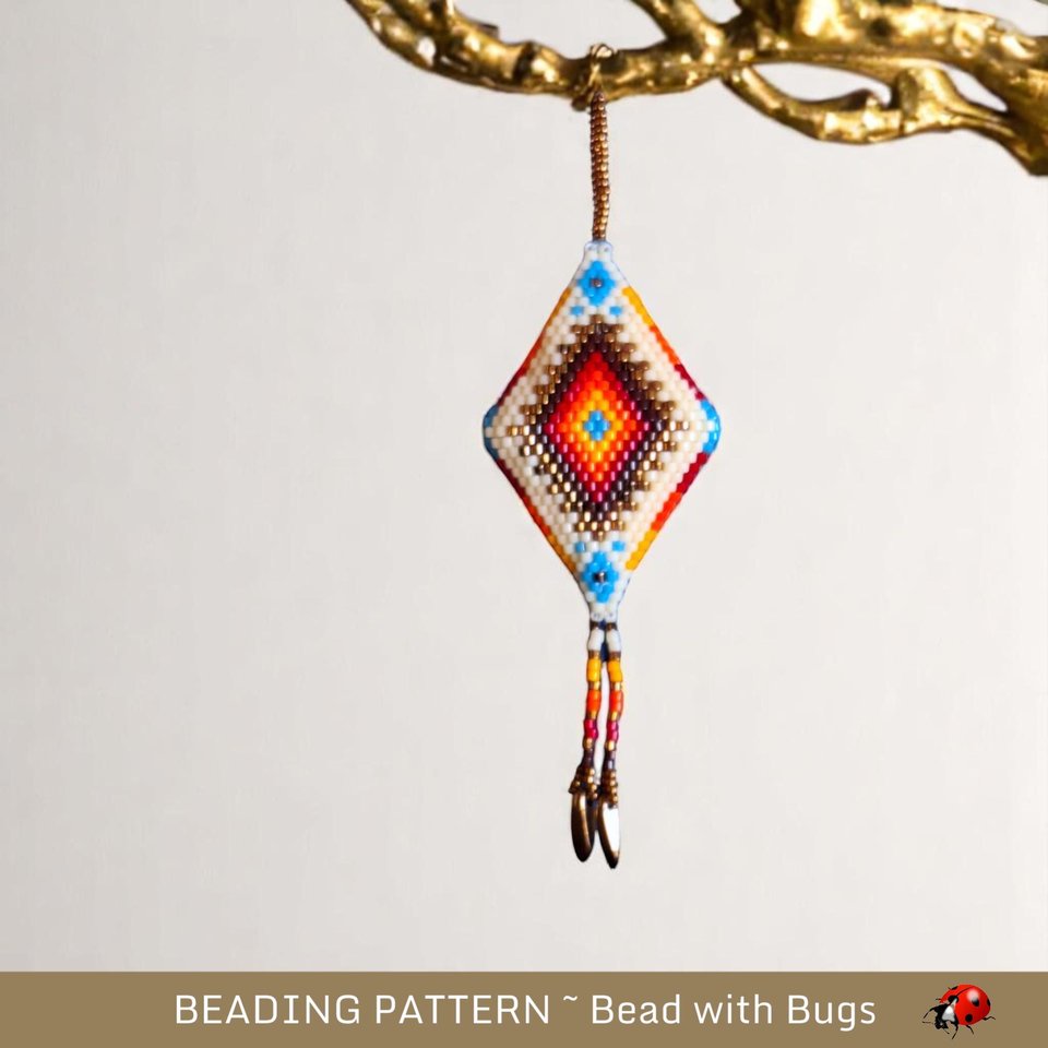 Intermediate to Advanced FOUR DIRECTIONS Beadwork Pattern - 3D Pod with Herringbone Experience