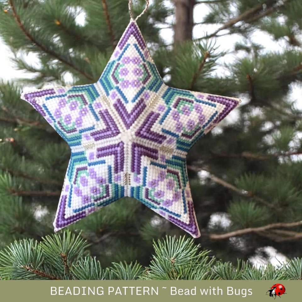 Soft-Colored Anemone Beaded Star Pattern - 3D Peyote Stitch Ornament for Year-Round Display