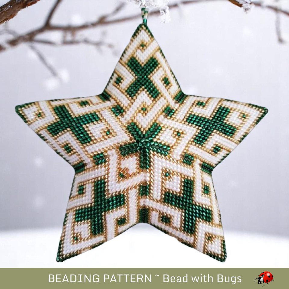 3D Beaded Star Pattern - Celtic Knot Ornament PDF Tutorial