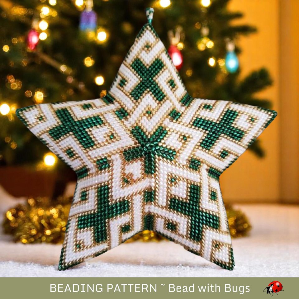 3D Beaded Star Pattern - Celtic Knot Ornament PDF Tutorial