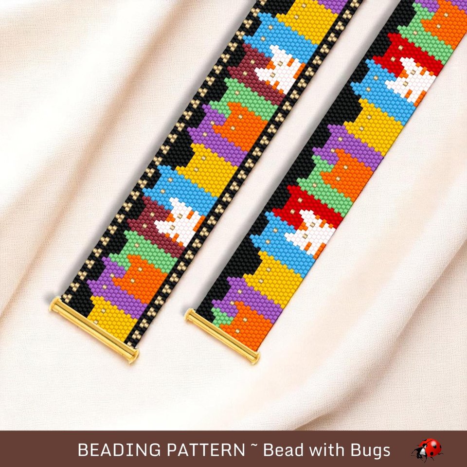 Peyote Stitch Beaded Bracelet Pattern (PDF), HAPPY CATS