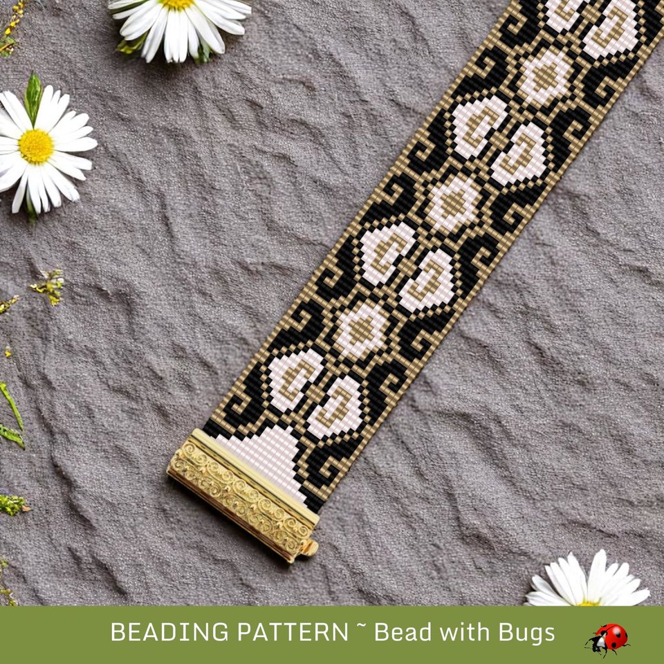 Loom Beaded Bracelet Pattern by Bead with Bugs, VICTORIAN LACE, PDF