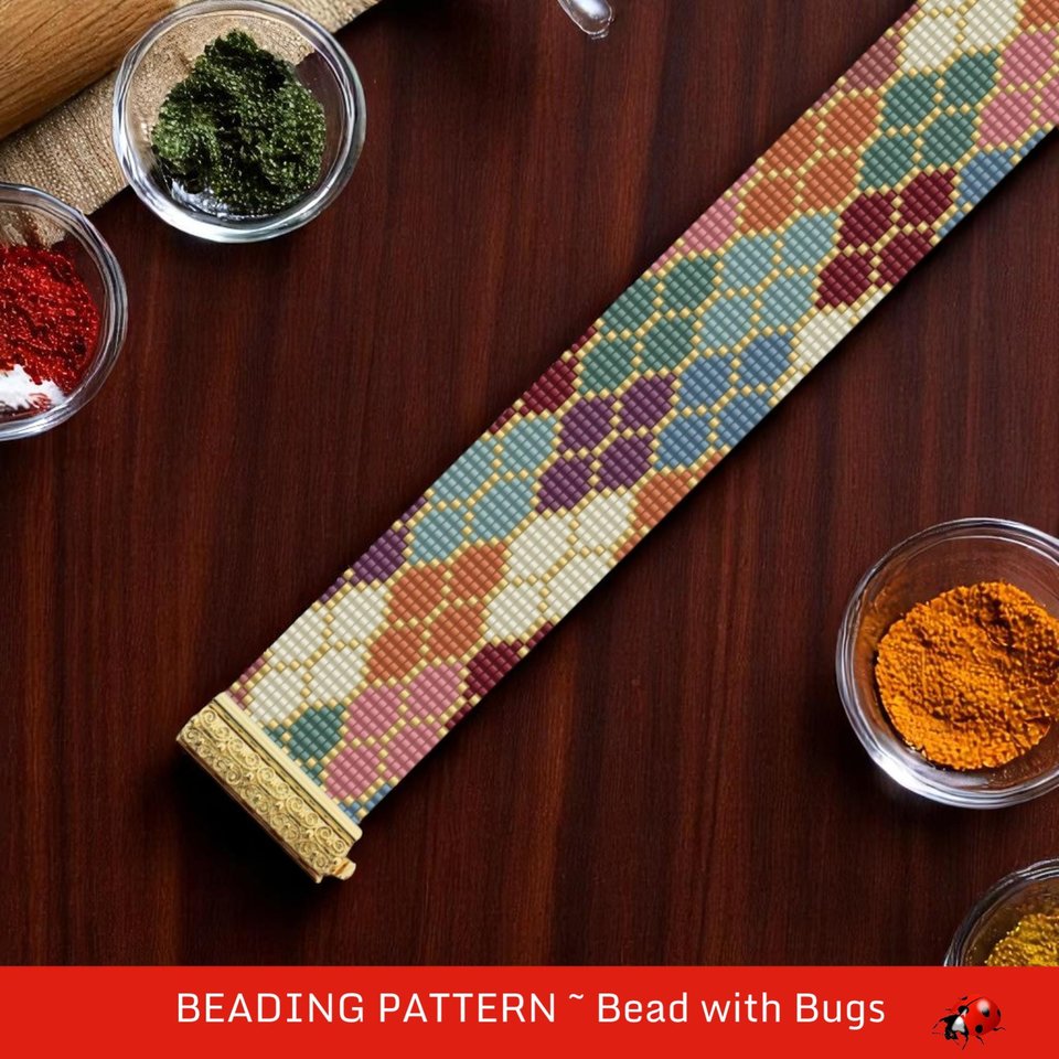 Loom Beaded Bracelet Pattern by Bead with Bugs, SPICE MARKET, PDF