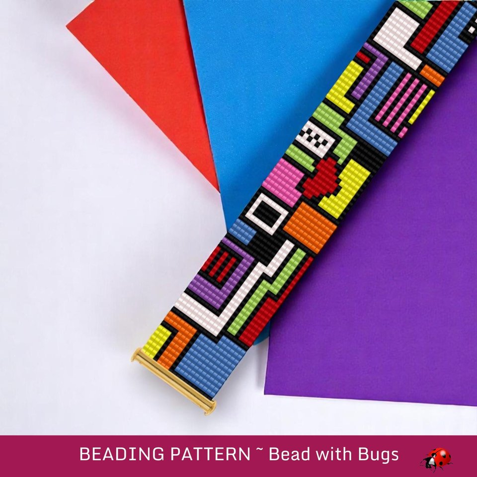 Loom Beaded Bracelet Pattern by Bead with Bugs, CIRCUS TENT, PDF
