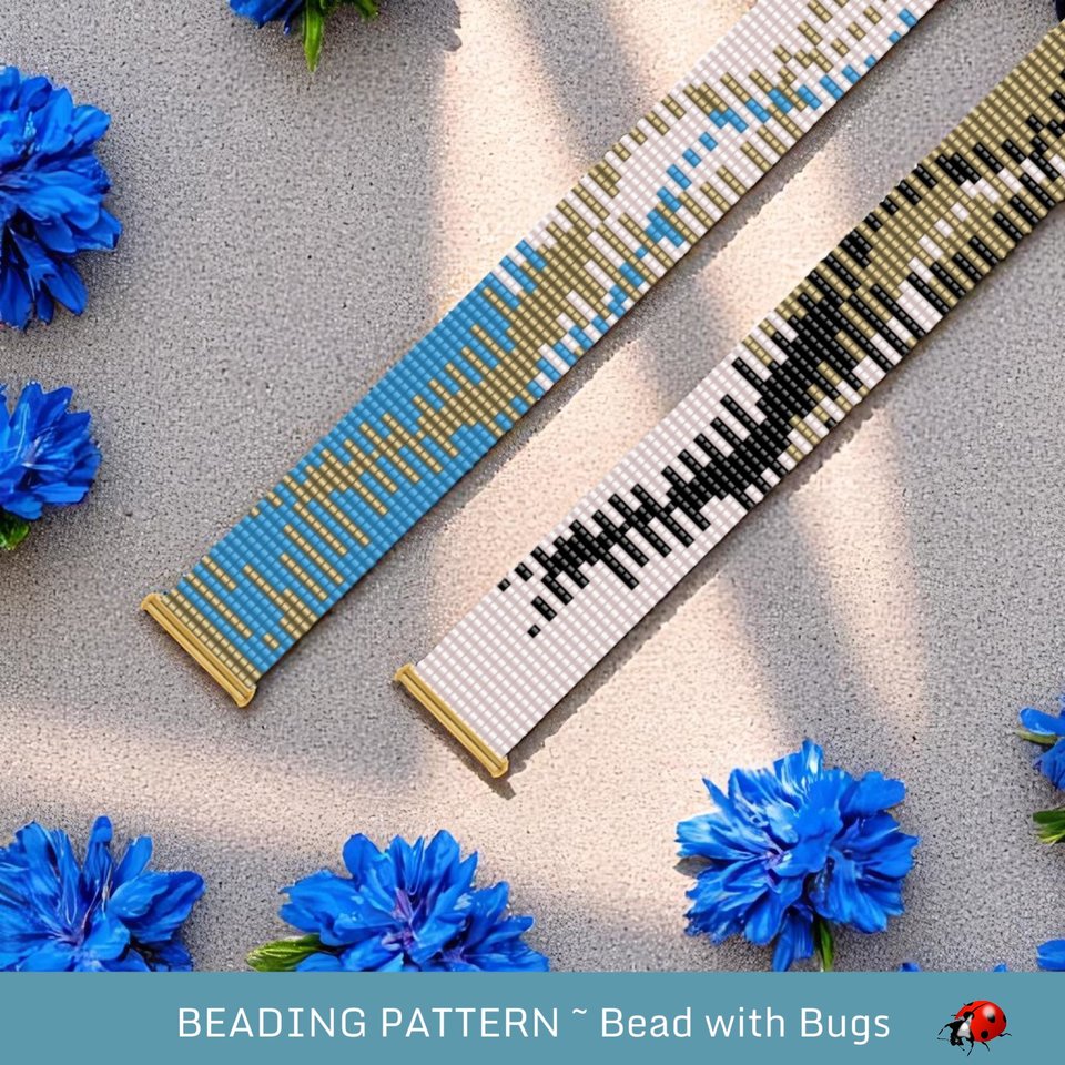 Loom Beaded Bracelet Pattern by Bead with Bugs, WAVES, PDF
