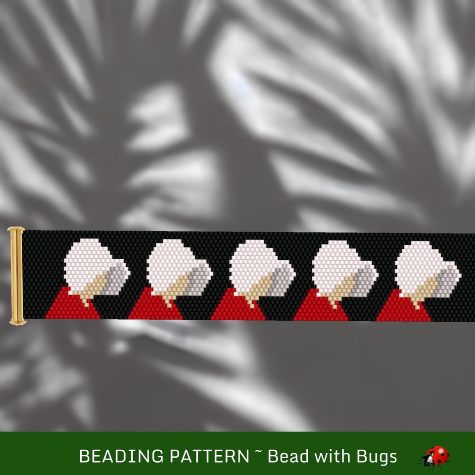 Peyote Stitch Beaded Bracelet Pattern by Bead with Bugs, Handmaiden, this bracelet is hot, PDF