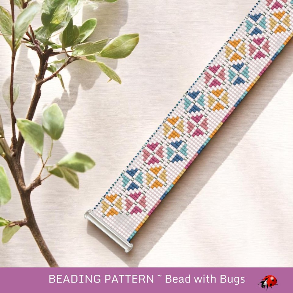 Loom Beaded Bracelet Pattern by Bead with Bugs, FLY A KITE, pdf