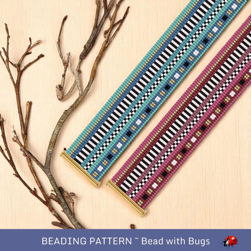 Loom Beaded Bracelet Pattern by Bead with Bugs, DECO, PDF