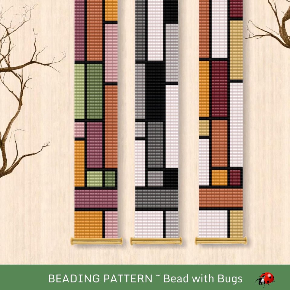 Loom Beaded Bracelet Pattern by Bead with Bugs, COLOUR BLOCKED, PDF