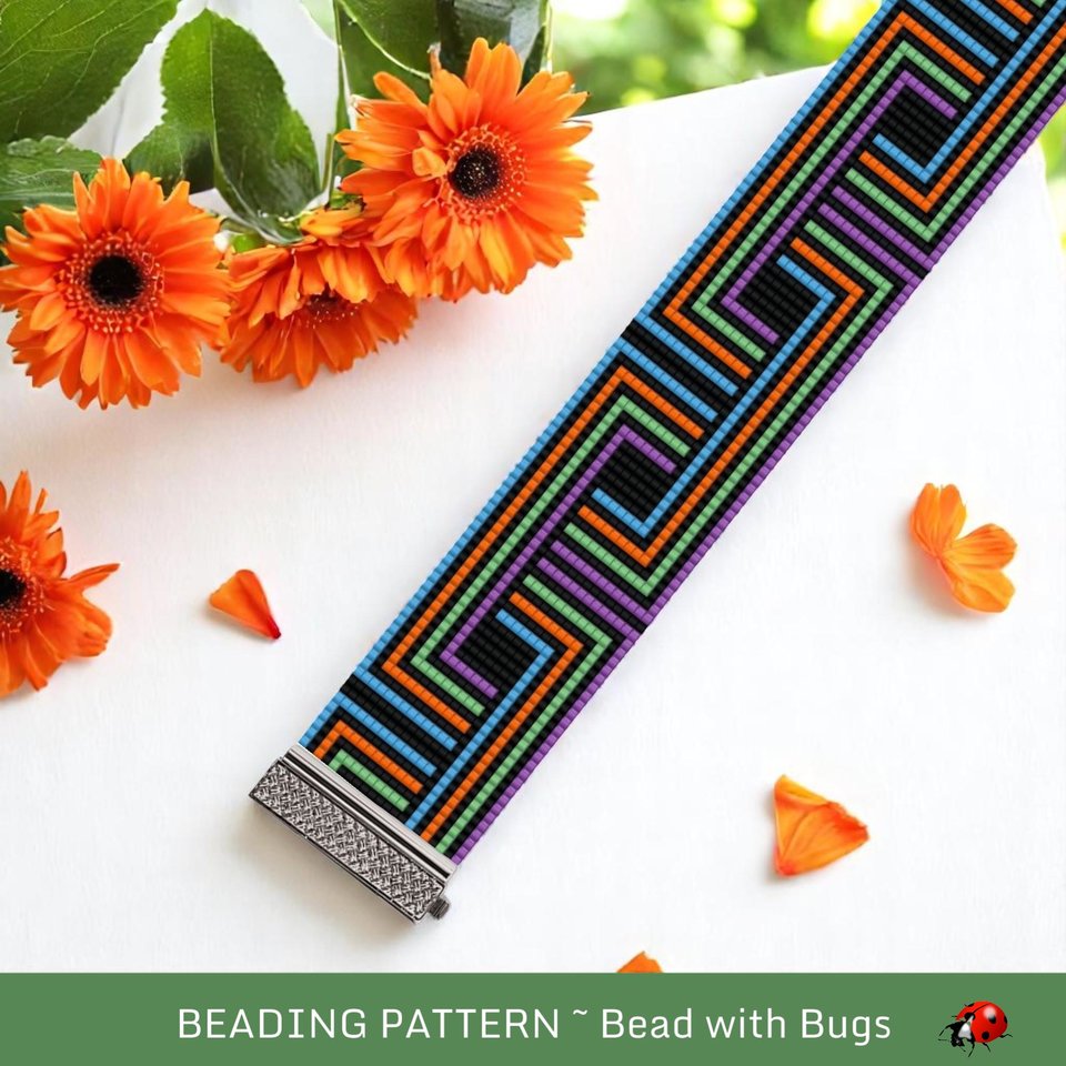 Loom Beaded Bracelet Pattern by Bead with Bugs, MIDCENTURY MODERN, PDF