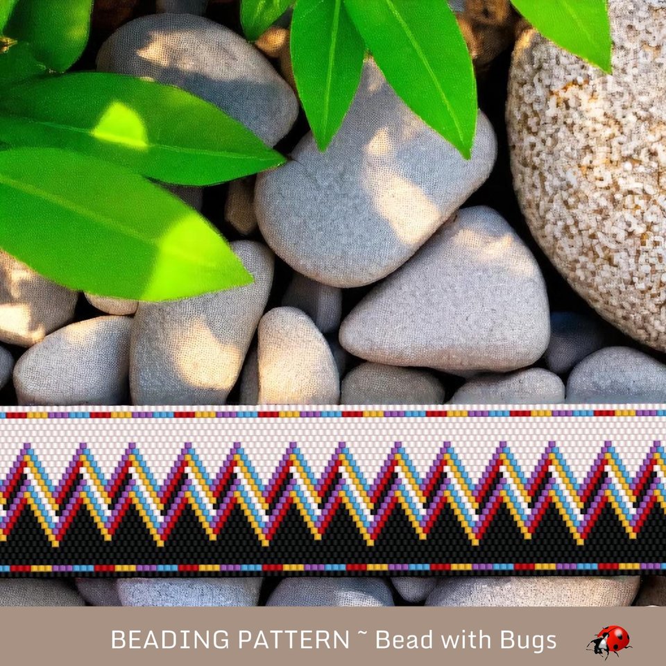 Peyote Stitch WIDE Beaded Bracelet Pattern by Bead with Bugs, A Statement Bracelet, PDF