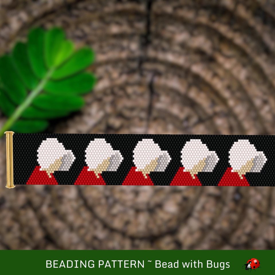 Peyote Stitch Beaded Bracelet Pattern by Bead with Bugs, Handmaiden, this bracelet is hot, PDF