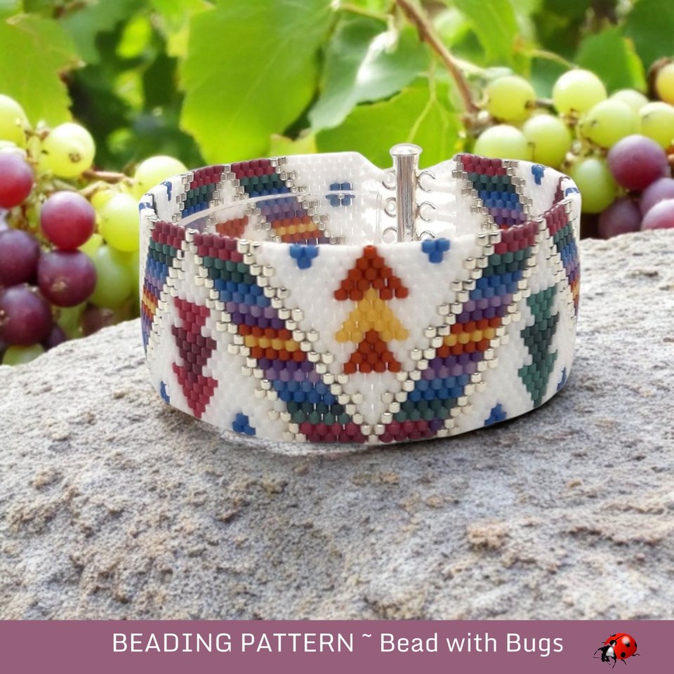 Peyote Stitch Beaded Bracelet an Earrings Pattern Set, Autumn Winds, PDF