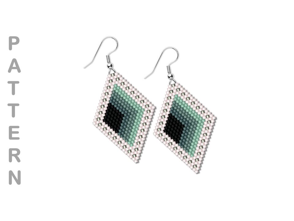 Peyote Stitch Beaded Bracelet and Earrings Pattern Set, The Abyss, PDF