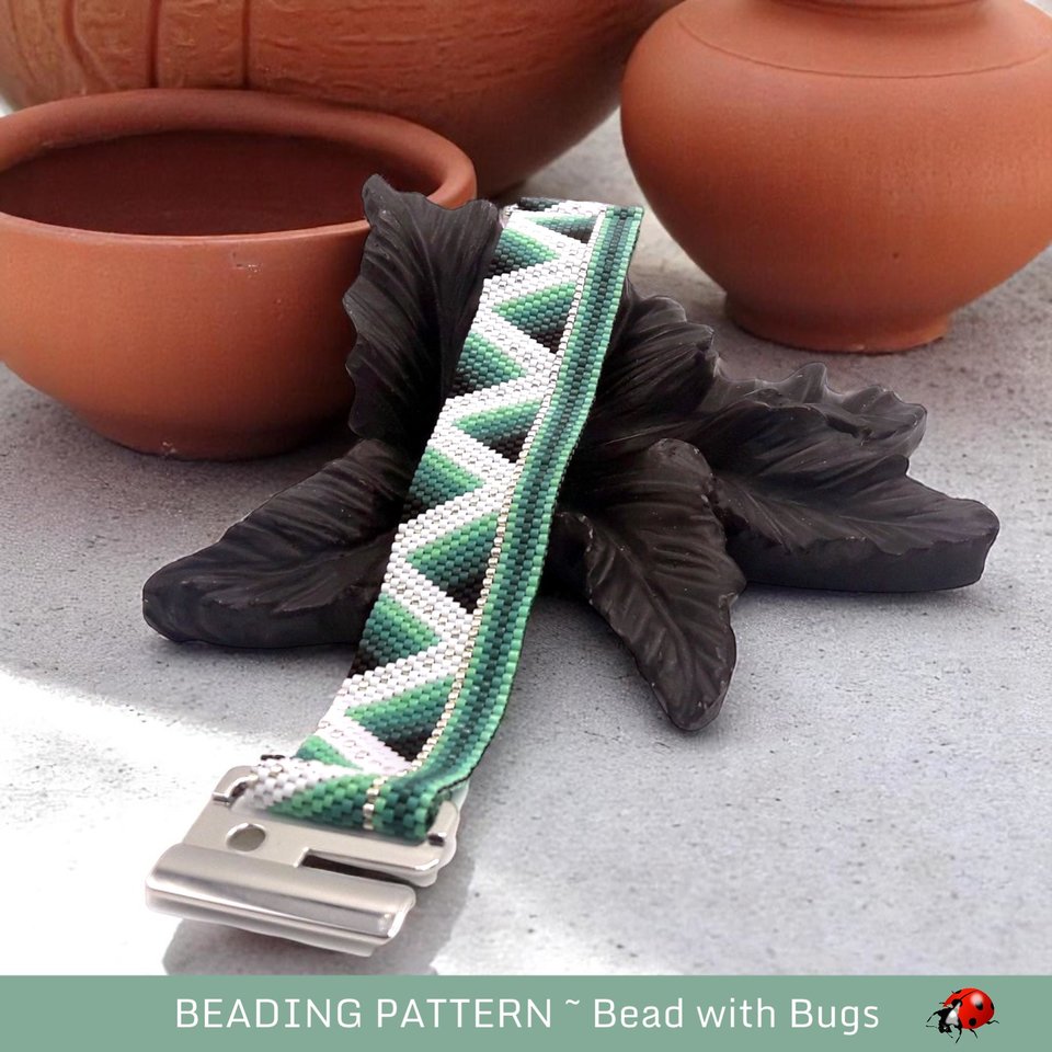 Peyote Stitch Beaded Bracelet and Earrings Pattern Set, The Abyss, PDF