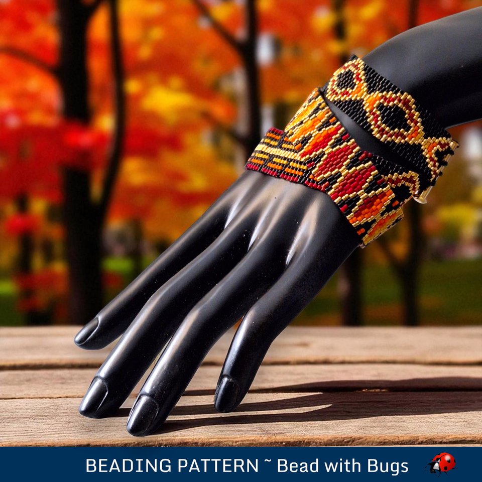 2 Drop Peyote Stitch Bracelet Pattern, SEPTEMBER MORN, PDF download