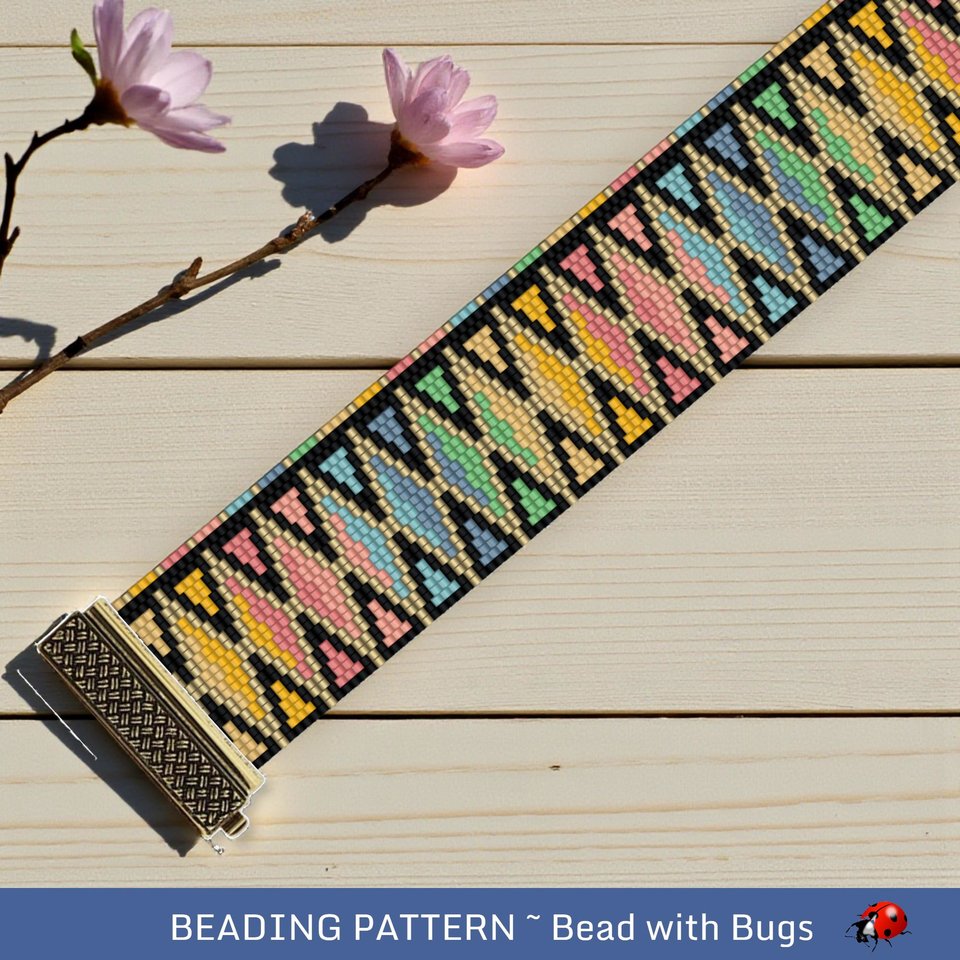 2 drop peyote stitch beaded bracelet pattern, DREAM IN COLOUR