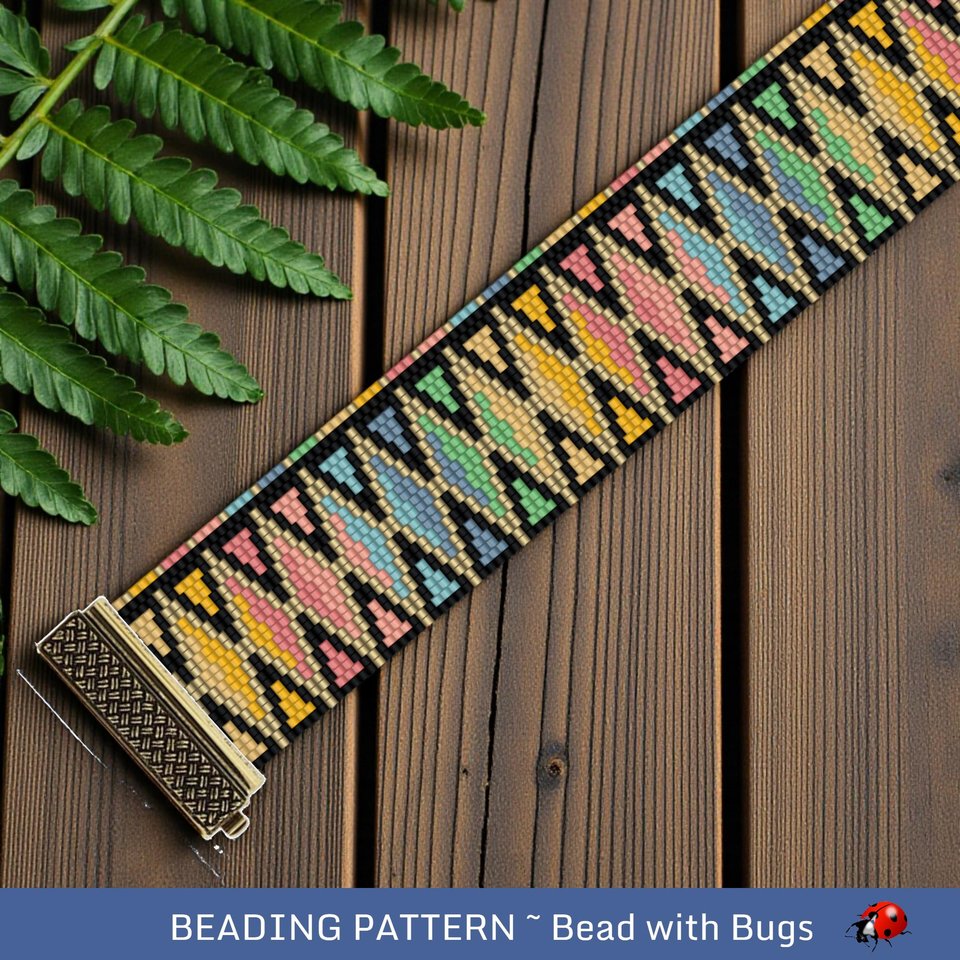 2 drop peyote stitch beaded bracelet pattern, DREAM IN COLOUR