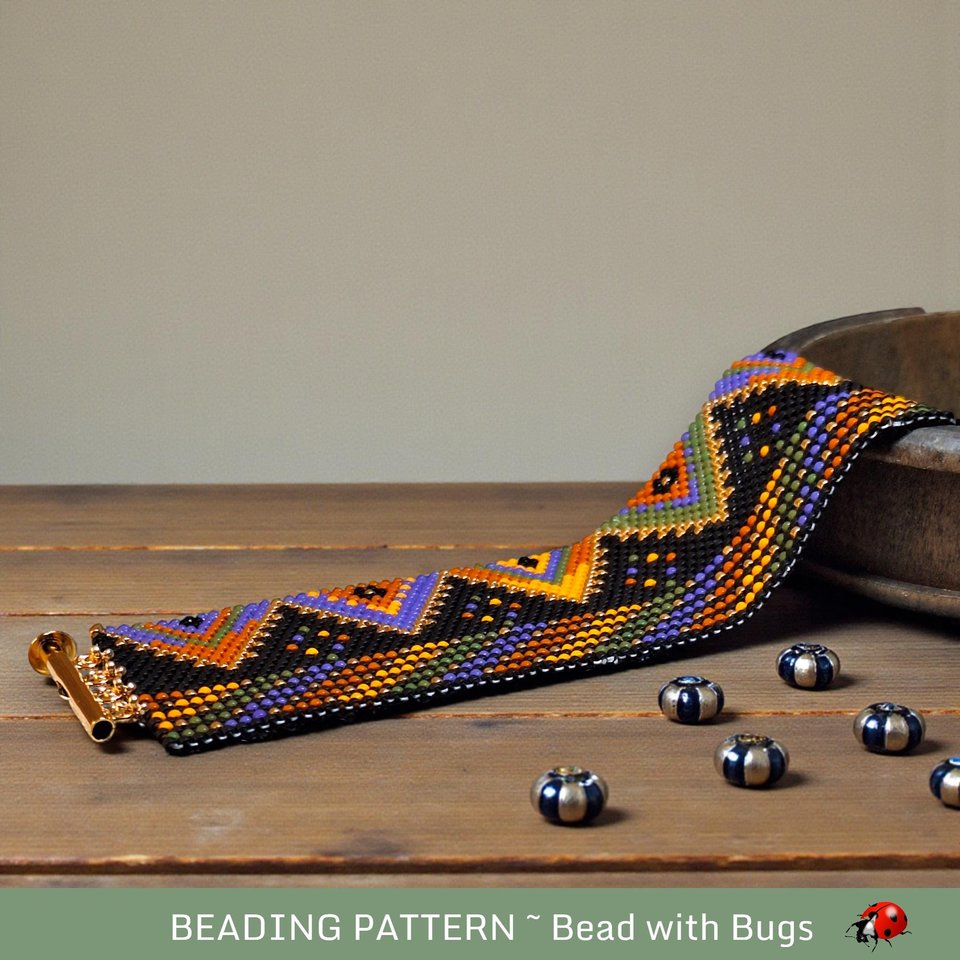 PURE FANTASY, Beaded Peyote Stitch Bracelet Pattern, PDF