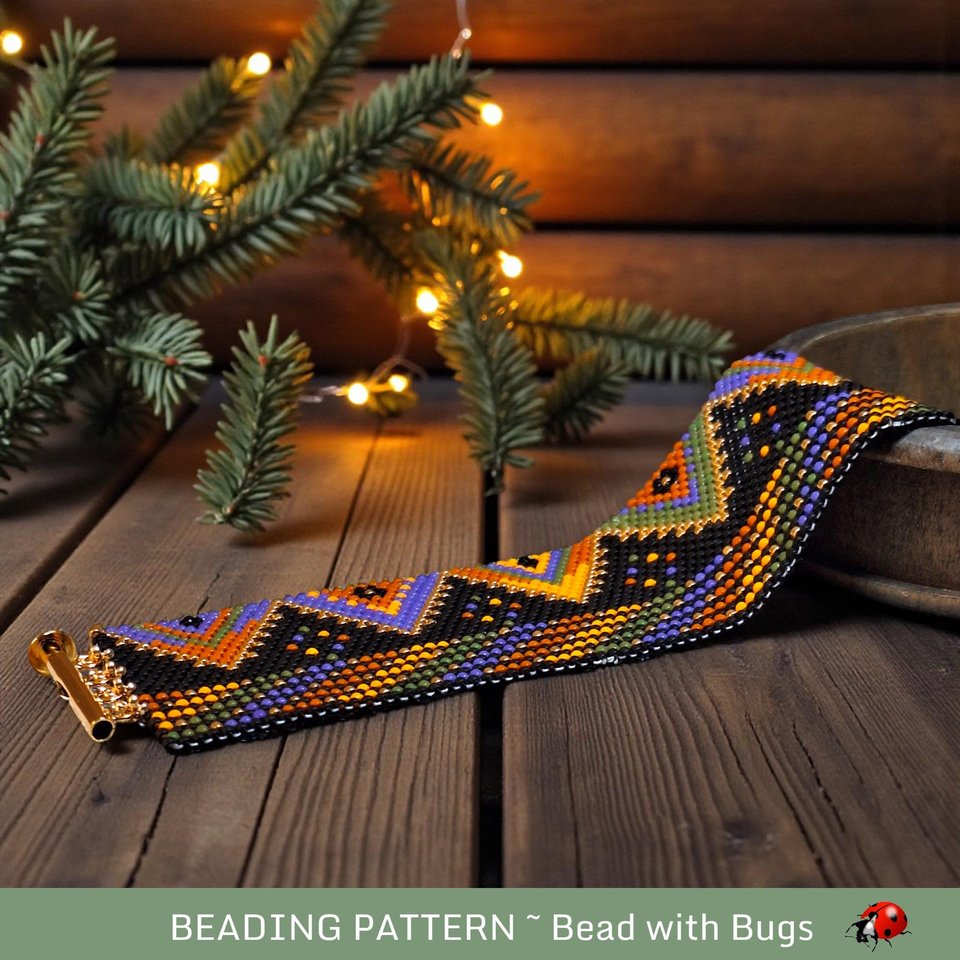 PURE FANTASY, Beaded Peyote Stitch Bracelet Pattern, PDF