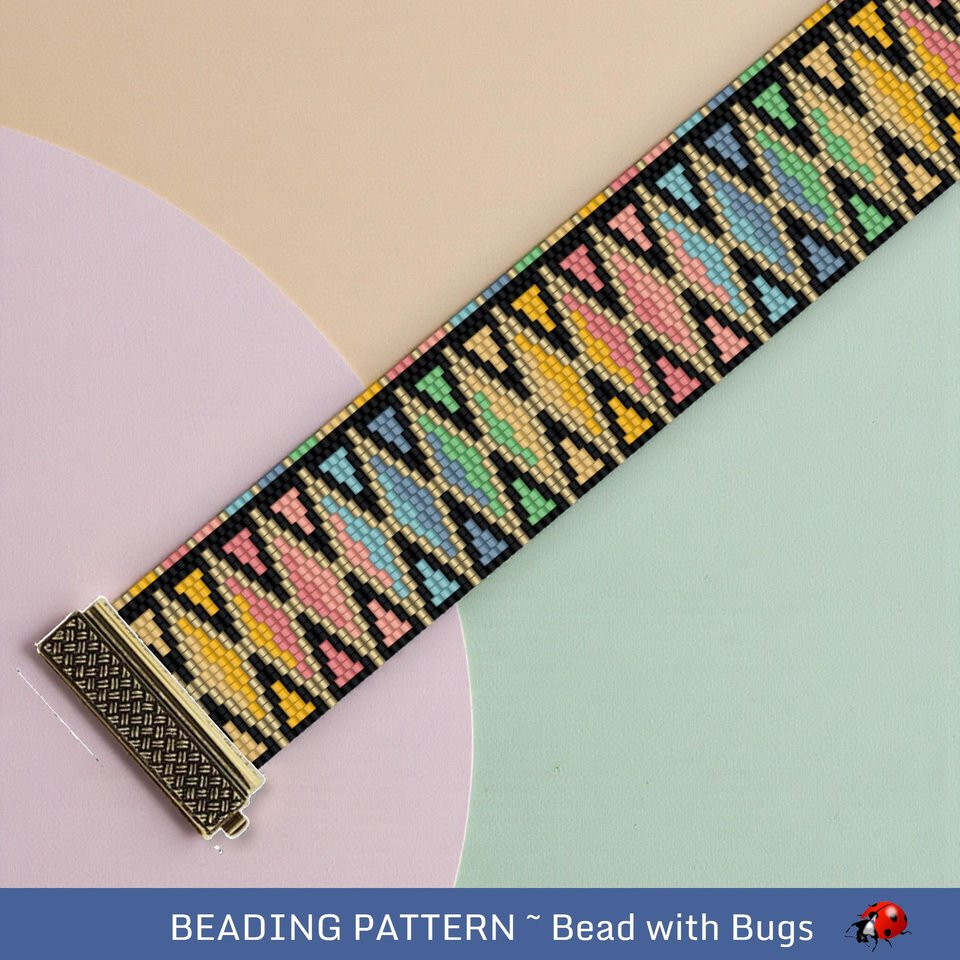 2 drop peyote stitch beaded bracelet pattern, DREAM IN COLOUR
