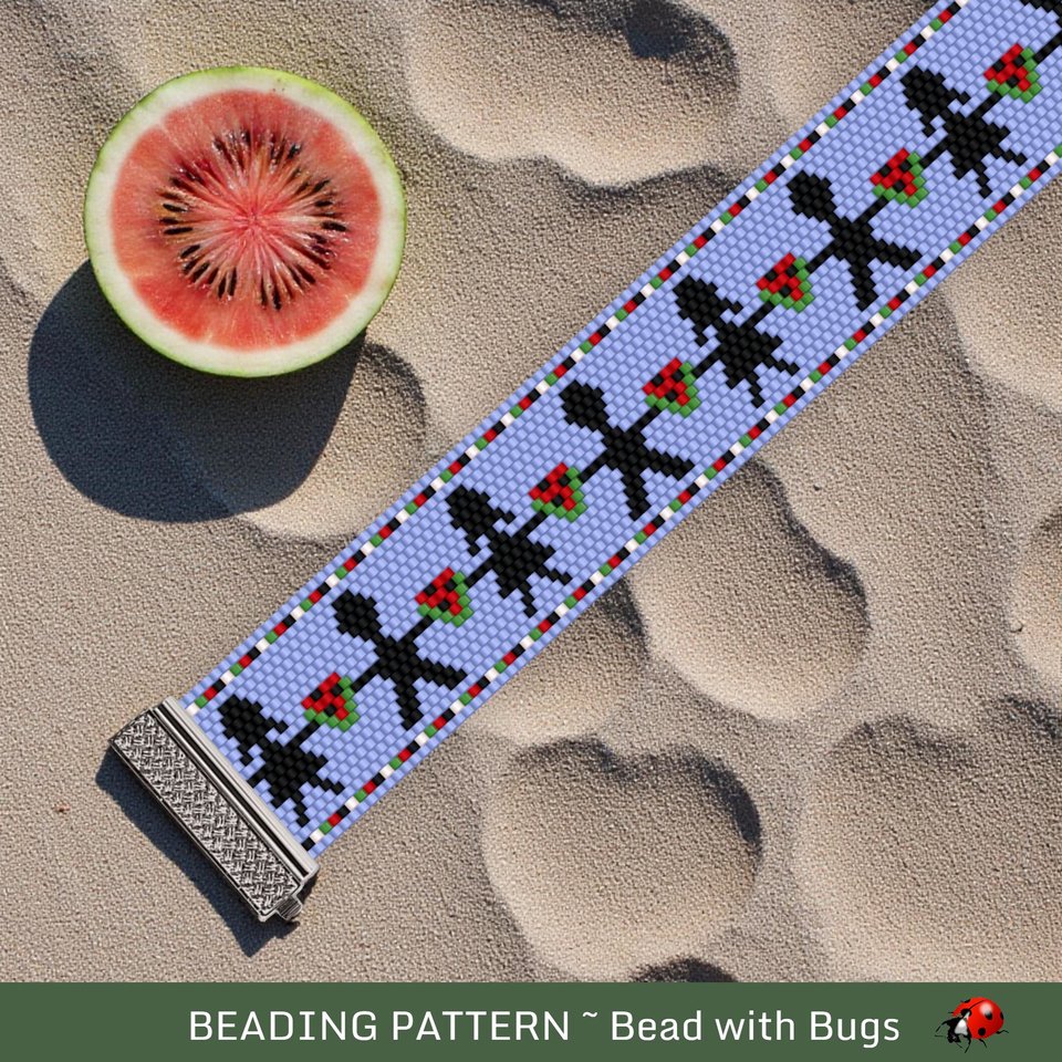 FOR THE CHILDREN- Palestine, Peyote Stitch beaded bracelet pattern.
