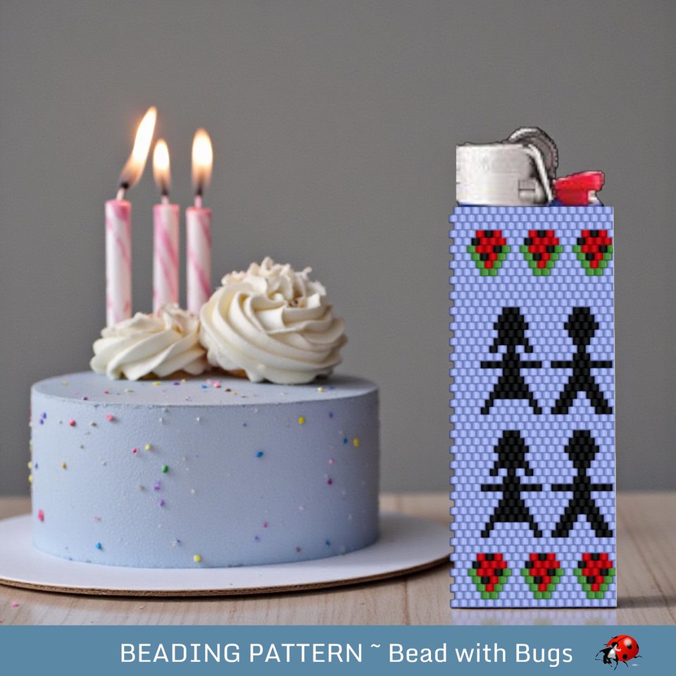 Peyote Stitch Beaded Lighter Cover, FOR THE CHILDREN-Palestine by Bead with Bugs